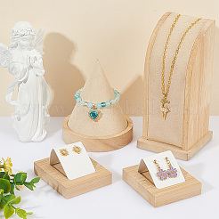 3Pcs Rectangle Wood Earring Display Stands&nbsp;EDIS-DR0001-05A