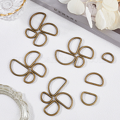 40Pcs 4 Styles Iron D Rings&nbsp;IFIN-SP0001-22AB