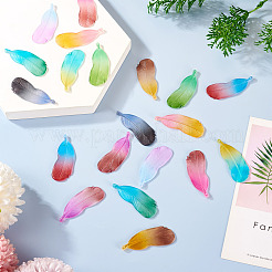 20Pcs 10 Colors Two Tone Frosted Acrylic Pendants&nbsp;FACR-TA0001-07