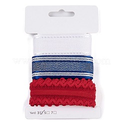 9 Yards 3 Styles Independence Day Polyester & Polycotton Ribbons Sets&nbsp;SRIB-A015-02A-05