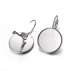 Tarnish Resistant 304 Stainless Steel Leverback Earring Settings&nbsp;LS-STAS-F191-03P-18mm