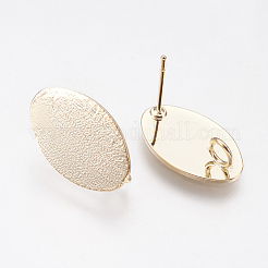 Long-Lasting Plated Brass Stud Earring Findings&nbsp;KK-K227-062G-NF