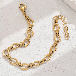 Minimalist Stainless Steel Oval Link Chain Bracelets for Women&nbsp;VK7404