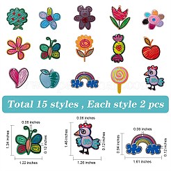 30Pcs 15 Style Transparent Acrylic Pendants&nbsp;KY-SZ0001-18