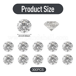 300Pcs Diamond Shape Grade AAA Cubic Zirconia Cabochons&nbsp;ZIRC-TADJ0001-01B