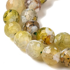 Dyed & Heated Natural Fire Crackle Agate Beads Strands&nbsp;G-P539-C01-01