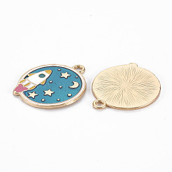 Rack Plating Alloy Enamel Pendants&nbsp;ENAM-S126-036-NR