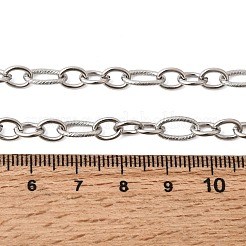 5.5MM 201 Stainless Steel Textured Figaro Chain Necklaces for Unisex&nbsp;NJEW-K302-27P