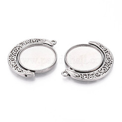 Non-Tarnish 304 Stainless Steel Rotatable Pendant Cabochon Settings&nbsp;STAS-N114-01P