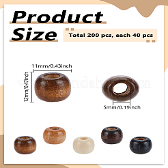 Wood European Beads&nbsp;WOOD-LP0001-12