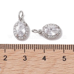 Brass Micro Pave Clear Cubic Zirconia Charms&nbsp;KK-K360-17P