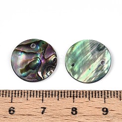 Natural Paua Shell Disc Charms&nbsp;SHEL-ZX010-06-A