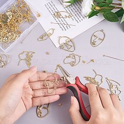 DIY Abstract Face Drop Earring Making Kit&nbsp;DIY-SZ0008-67