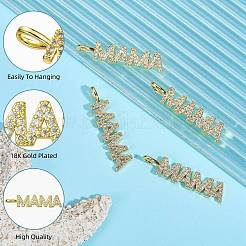 5Pcs Brass Micro Pave Clear Cubic Zirconia Pendants&nbsp;ZIRC-SZ0005-26G