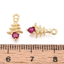 Brass Micro Pave Cubic Zirconia Charms&nbsp;KK-N263-144C-G