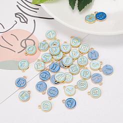 2 Sets 2 Styles Golden Plated Alloy Enamel Charms&nbsp;ENAM-YW0001-28C