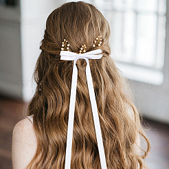 Big Bowknot Polyester Alligator Hair Clips&nbsp;AJEW-CP0008-39B