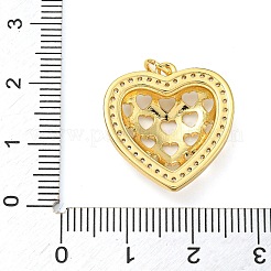 Rack Plating Brass Micro Pave Clear Cubic Zirconia Pendants&nbsp;KK-Z063-10G-01
