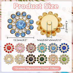 120Pcs 12 Colors Sew on Rhinestone&nbsp;RGLA-AR0001-06