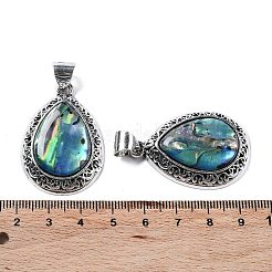 Natural Paua Shell Teardrop Pendants&nbsp;FIND-A036-02AS-02