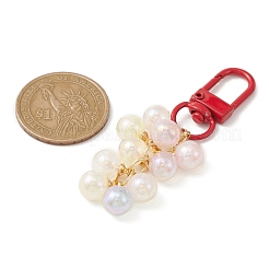 Plating Acrylic Beaded Pendant Keychains&nbsp;HJEW-JM01068