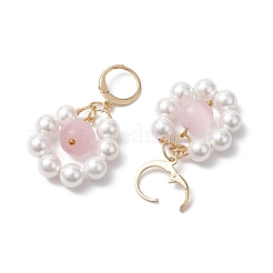 Shell Pearl & Cat Eye Leverback Earrings&nbsp;EJEW-JE05919