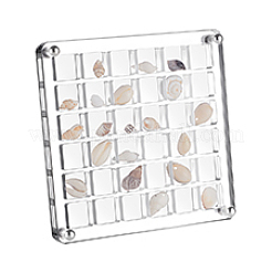 36 Grids Acrylic Shell Storage Box with Lid&nbsp;ODIS-WH0061-46