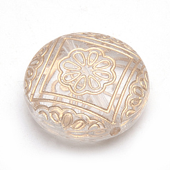 Golden Plated Acrylic Beads&nbsp;X-PACR-S219-07