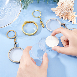 3pcs 3 colors Commemorative Coin Acrylic Pendant Keychain Sets&nbsp;KEYC-FG0001-09A