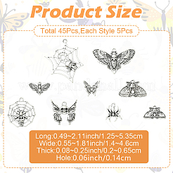 45Pcs 9 Styles Tibetan Style Alloy Pendants&nbsp;FIND-YW0012-12