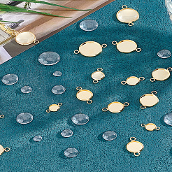 24PCS 6 Style 304 Stainless Steel Cabochon Connector Settings&nbsp;STAS-LP0002-06
