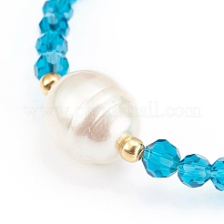 Faceted Round Glass Beaded Stretch Bracelets&nbsp;BJEW-JB05986-02