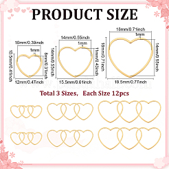 36Pcs 3 Styles 201 Stainless Steel Linking Rings&nbsp;STAS-ME0002-37