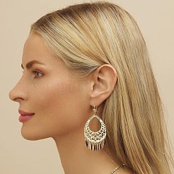 Teardrop Tassel Alloy Chandelier Earrings&nbsp;FS-WG4A4AD-01