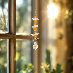 3Pcs Leaf Glass Hanging Suncatchers&nbsp;HJEW-TADJ0015