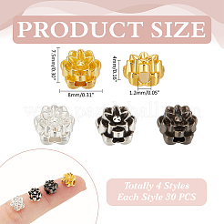 120Pcs 4 Colors Tibetan Style Alloy Beads&nbsp;FIND-ME0003-27