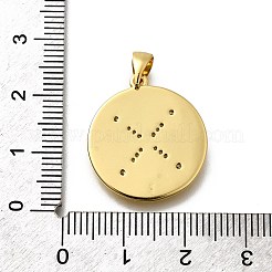 Brass Micro Pave Cubic Zirconia Pendants&nbsp;KK-P295-10G