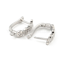 Rack Plating Brass Micro Pave Cubic Zirconia Hoop Earring Findings&nbsp;EJEW-C102-18P