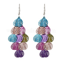 430 Stainless Steel Heart Dangle Earrings&nbsp;EJEW-A137-09P-02