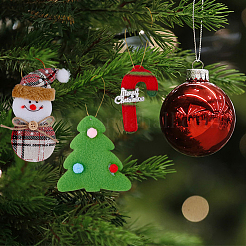 12pcs 12 styles Christmas Velvet Pendant Decorations with Bell&nbsp;FIND-FH0007-54