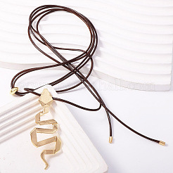 Alloy Snake Pendant Adjustable Waxed Cord Slider Necklaces for Women&nbsp;WGDAB10-01