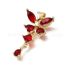 Brass Micro Pave Cubic Zirconia Pendants&nbsp;CU-E002-06G-05