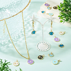 12Pcs 6 Styles Rack Plated Brass Enamel Pendants&nbsp;KK-TA0008-58