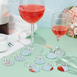24Pcs Mirror Surface Acrylic Wine Glass Charms&nbsp;AJEW-BC00009