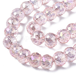 Electroplate Transparent Glass Beads Strands&nbsp;EGLA-Q125-004