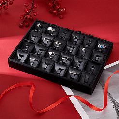 1Pc 24-Compartment Wooden Rings Presentation Boxes&nbsp;RDIS-PH0001-007