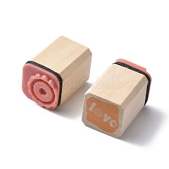 Wooden Rubber Stamps Sets&nbsp;AJEW-XCP0003-04