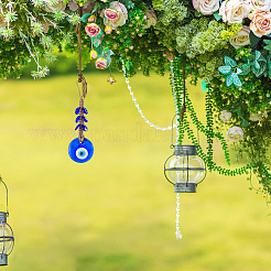2Pcs Glass Turkey Evil Eye Car Hanging Decorations&nbsp;HJEW-DC0001-14