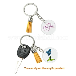 DIY Alloy Bar Beadable Keychain Making Kits&nbsp;DIY-YW0008-76