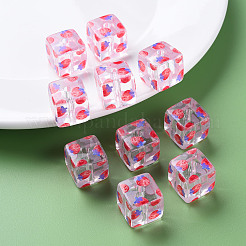 Transparent Printed Acrylic Beads&nbsp;MACR-S374-08A-03